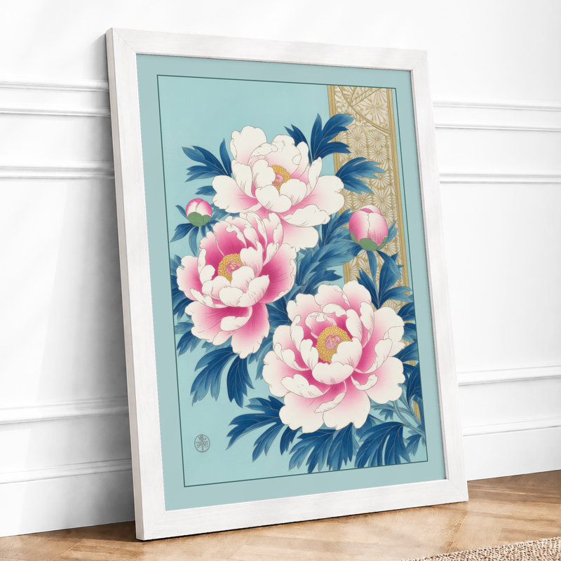 Peony Study Botanical - Print, A1 - 84.1 x 59.4 cm, White