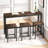 Modern Design Kitchen Dining Table,Pub Table,Long Dining Table Set With 3 Stools,Easy Assembly,Dark Brown