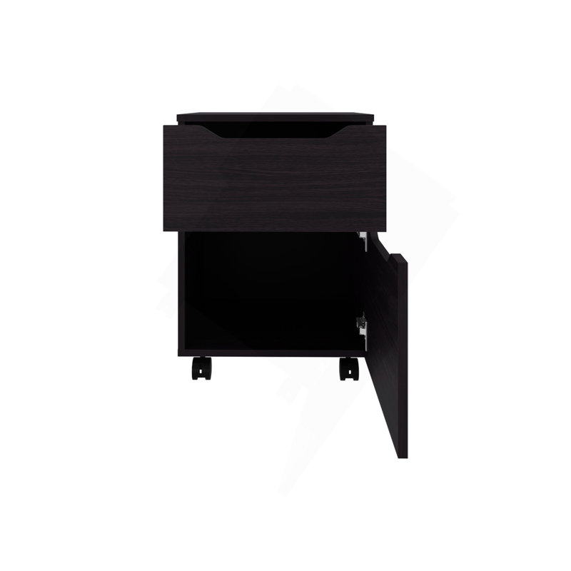 Nightstand, 1 Drawer, 4 Legs, Black