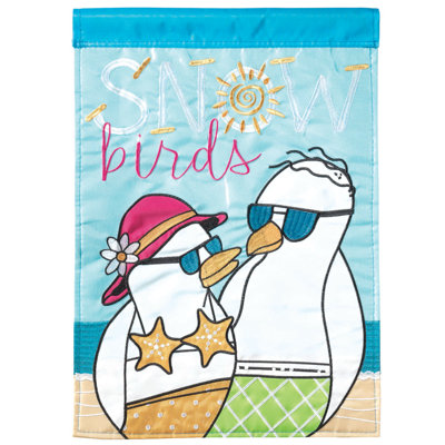 Snowbirds 2 côtés, 18 x 13 po drapeau de jardin
