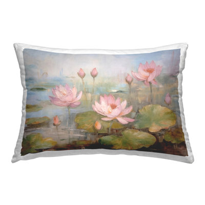 Stupell Industries Water Lilies in Spring Design by LSR Design Studio Throw Pillow