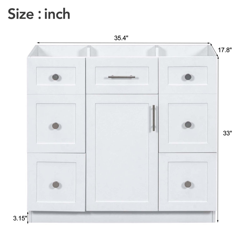 (Cabinet seulement) Base de meuble-lavabo avec porte et tiroirs