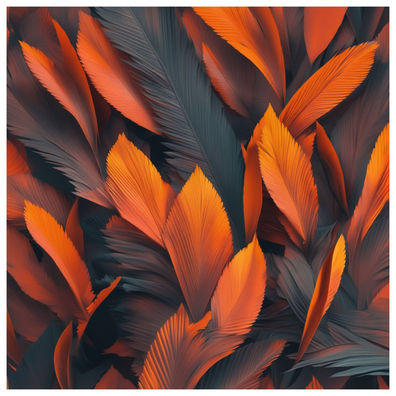 Tapis de bain Vibrant Orange Leaves, L 34 po x L 21 po