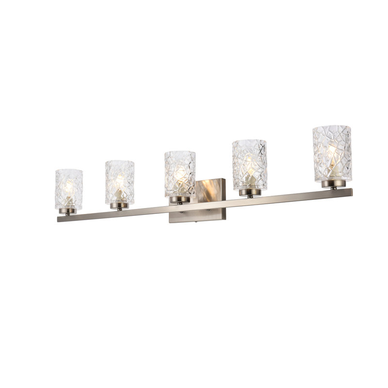 Applique murale à intensité variable Shutesbury, Teinture nickel, H 7,7 po x l 5,5 po x P 41,5 po, 5 lumières