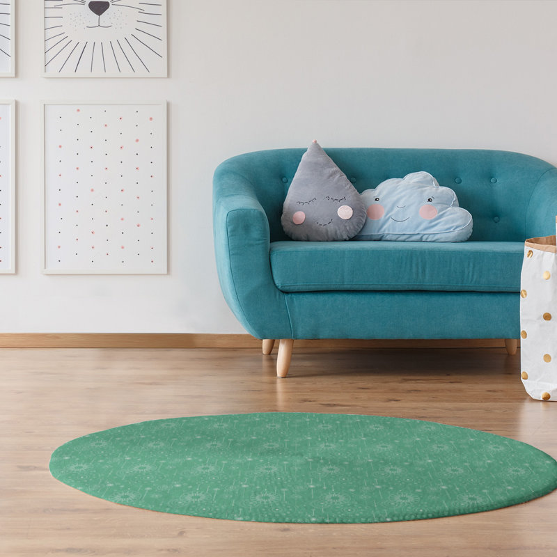 Chenille Geometric Indoor Rug, Round 5'