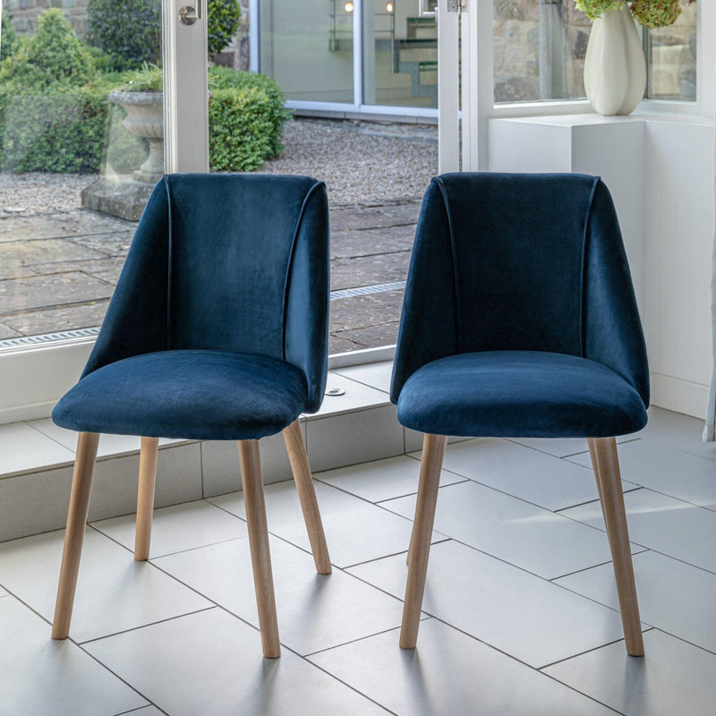 Aggarwal 48cm H Side Chair - Set of 2, Whitewash, Blue
