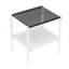 Ensemble de 3 tables basses et tables de bout, table en verre trempé avec panneau de fibres à densité moyenne, tables modernes pour le salon, verre gris