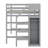 Loft Bed With Built-In Storage Wardrobe And Staircase-3713594