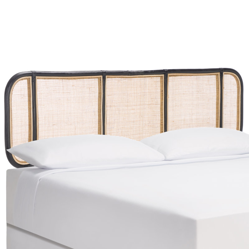Takuma Rattan Headboard, Black, Queen