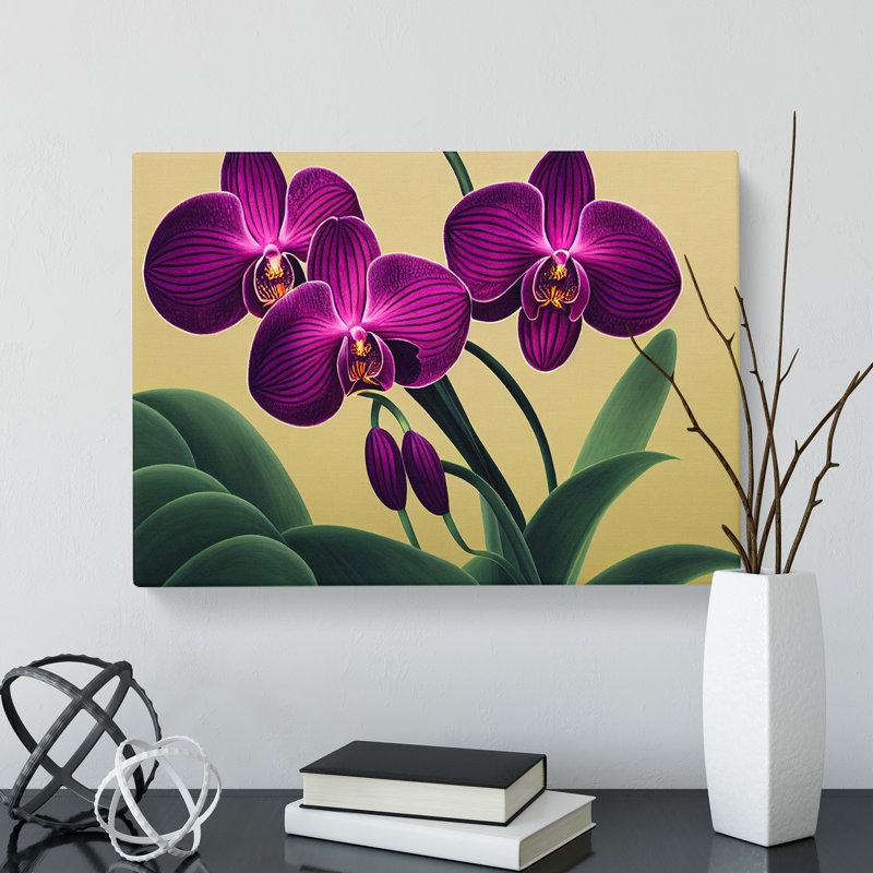 Sacred Orchid Flowers - Wrapped Canvas, 35cm H x 50cm W x 3cm D