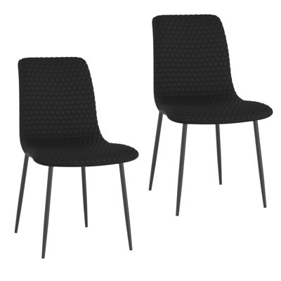 Ensemble de salle à manger 5 pièces - Table dorée vieillie avec chaise noire