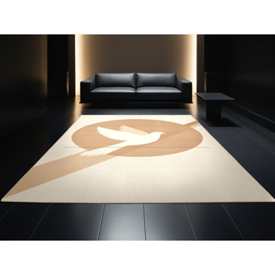 Tapis beige lavable à la machine Melton
