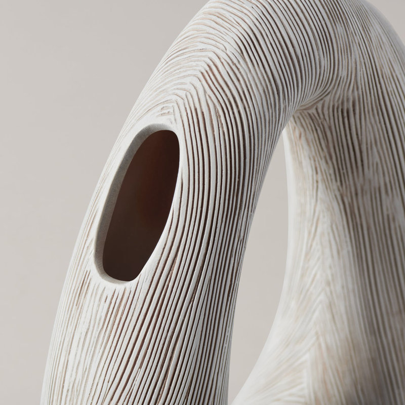 Vase Elara 11 "Elut, 11 inch Triangle Donut, Blanc