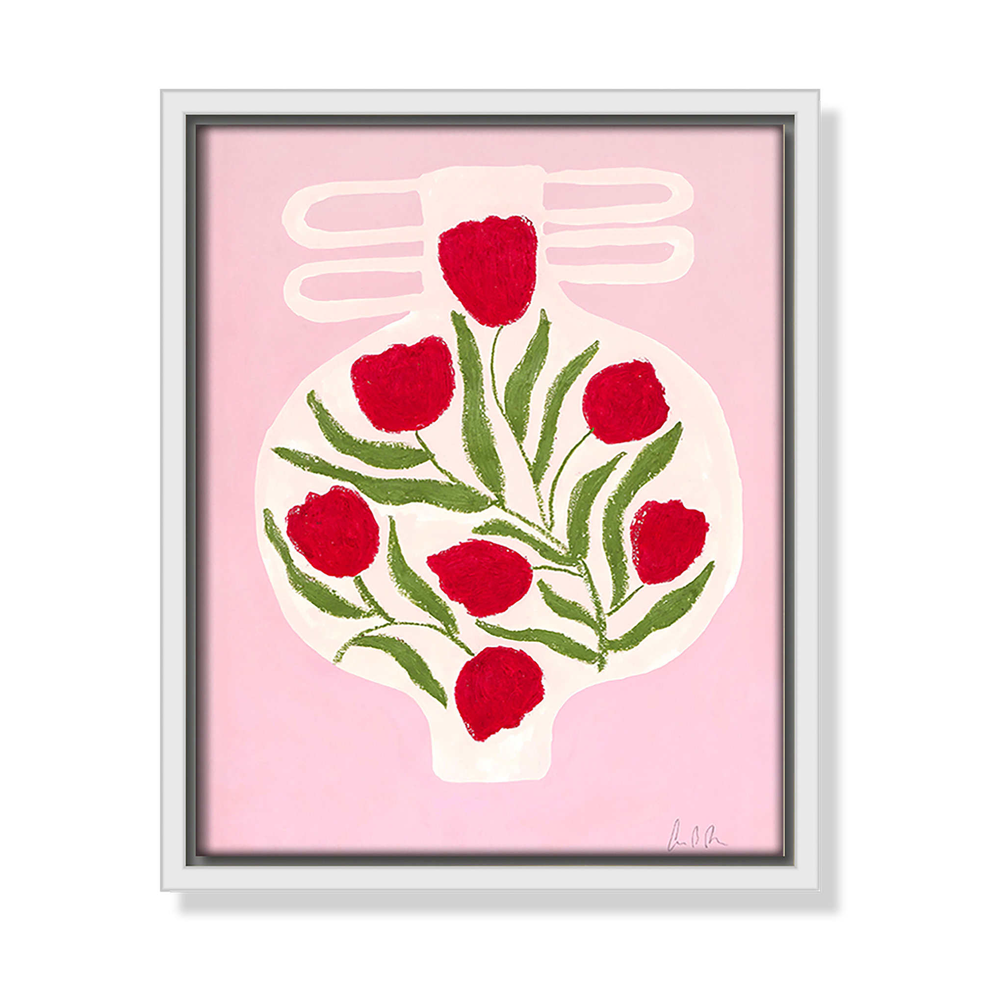 Vase No. 02 Print by Camilla Bergqvist, 11.5" H x 9.5" W, White