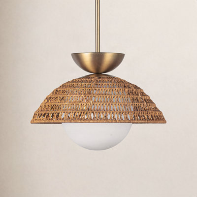 Byrone Single Light Rattan Steel Pendant