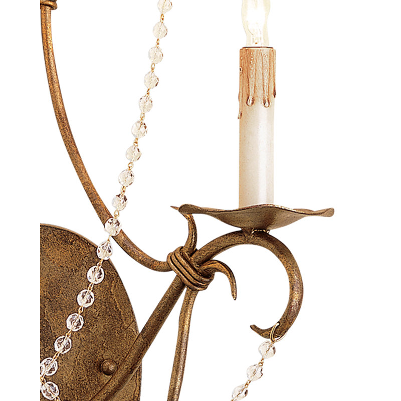 Crystal Lights 2 - Light Candle Wall Light, Rhine Gold