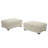Upholstered White Faux Rabbit Fur Flannel Rectangle Ottoman, Modular Part For Sectional Sofa-582774857