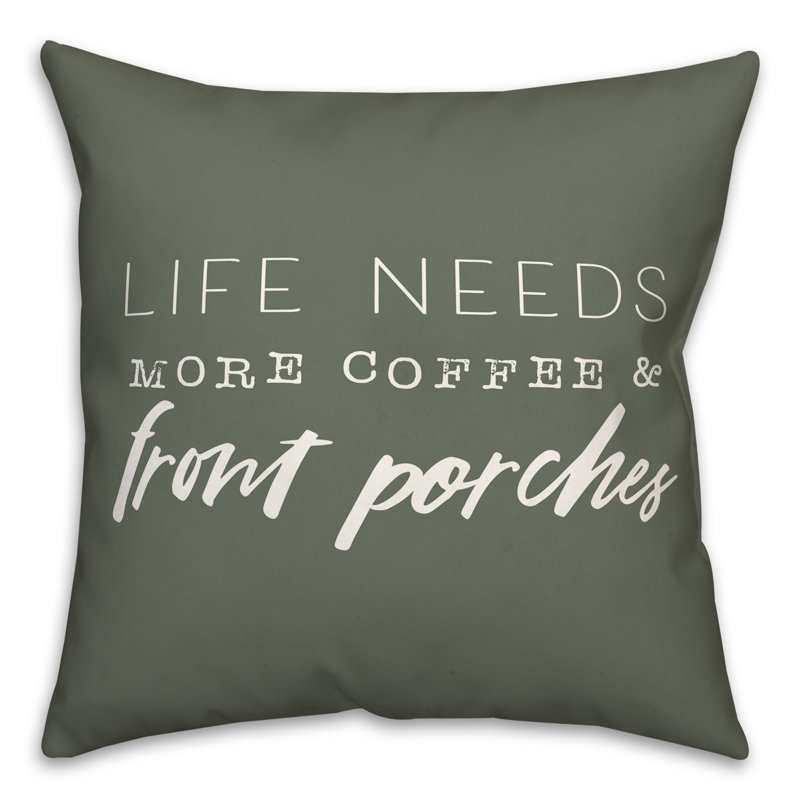 Coussin décoratif intérieur / extérieur en polyester , H 18 po x l 18 po, Sauge