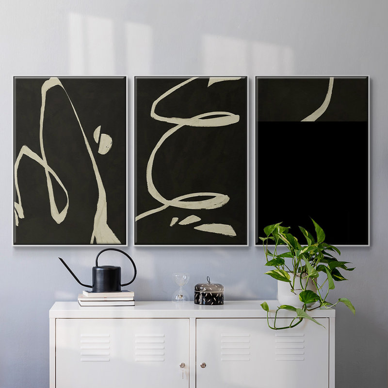 «Neutral Spring I», reproduction sur toile 3 pièces, H 36 po x l 72 po x P 2 po, Blanc