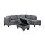 Canapé, chaise et repose-pieds 104,5 po, gris