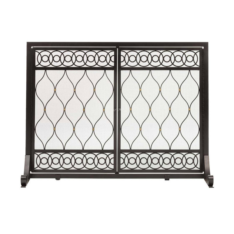1 Panel Cabinet Bronze Metal Fireplace Screen