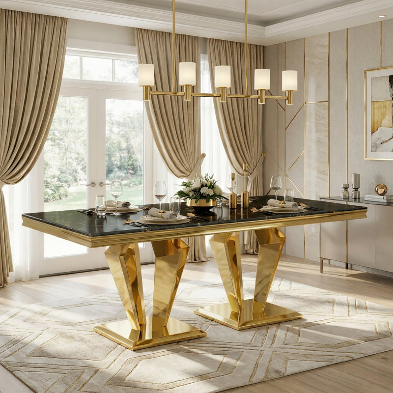Table de salle à manger moderne, Noir