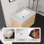 Meuble-lavabo flottant élégant avec comptoir en marbre de culture et portes à fermeture douce-133668189