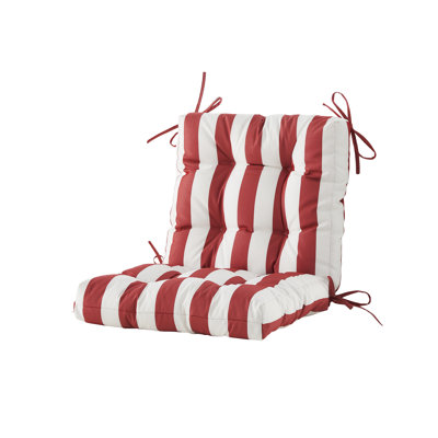 Siège / dossier, coussin de chaise d'extérieur, coussin de chaise de patio avec attache, remplacement capitonné pour meubles de patio, 20 x 20 x 4,1