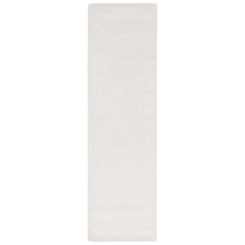 Tapis ivoire en laine / coton / viscose touffeté à la main Jamey, Tapis de couloir 2 pi 3 po x 8 pi