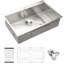 Lavabo encastré en acier inoxydable 28 po - calibre 18, fiable et élégant, nickel brossé, cuve de cuisine à simple cuve à gratter 28 po