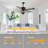 52" Farmhouse Ceiling Fan with Light, 5-Blade Reversible Motor, Crystal Shade, Remote Control, Rustic Black Iron Fan for Living Room, Bedroom