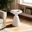 Table de bout d'extérieur en ciment moderne, tabouret d'appoint de jardin durable pour le patio, table d'appoint ronde grise turquoise pour une utilisation intérieure / extérieure