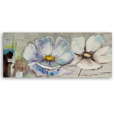 Floral Watercolor - No Frame Panoramic Print on Canvas