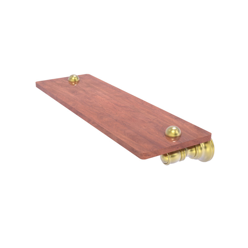 Freyja Ironwood Bracket Shelf, 2.4" H x 16" W x 5.54" D, Satin Brass