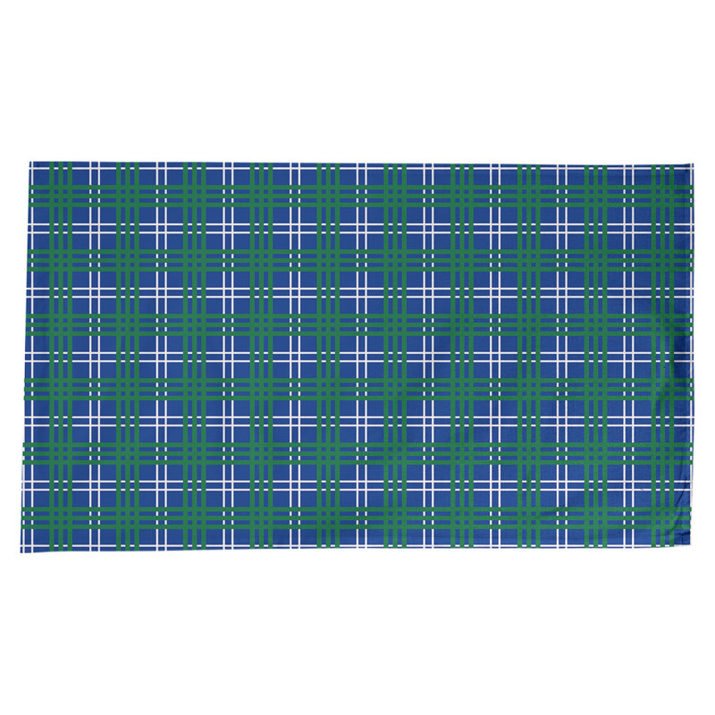 Nappe en mélange de coton à carreaux, Bleu/blanc/vert