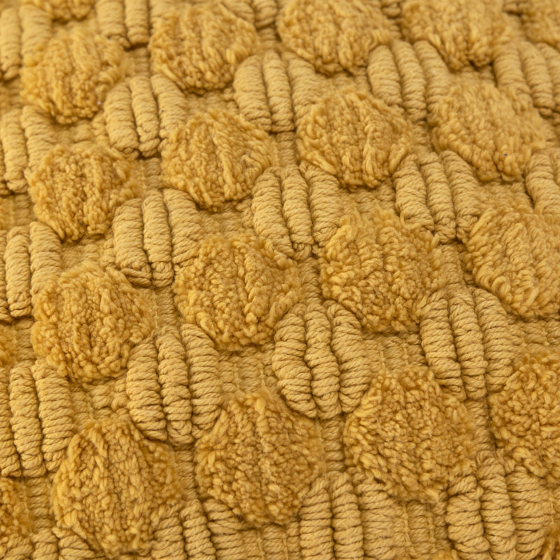 20'' Yellow Cotton Textured Throw Pillow