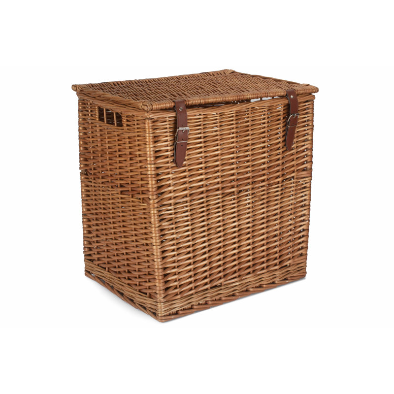 Wicker Vintner Hamper Storage Basket, 50cm H x 46cm W x 37cm D, Double Steamed