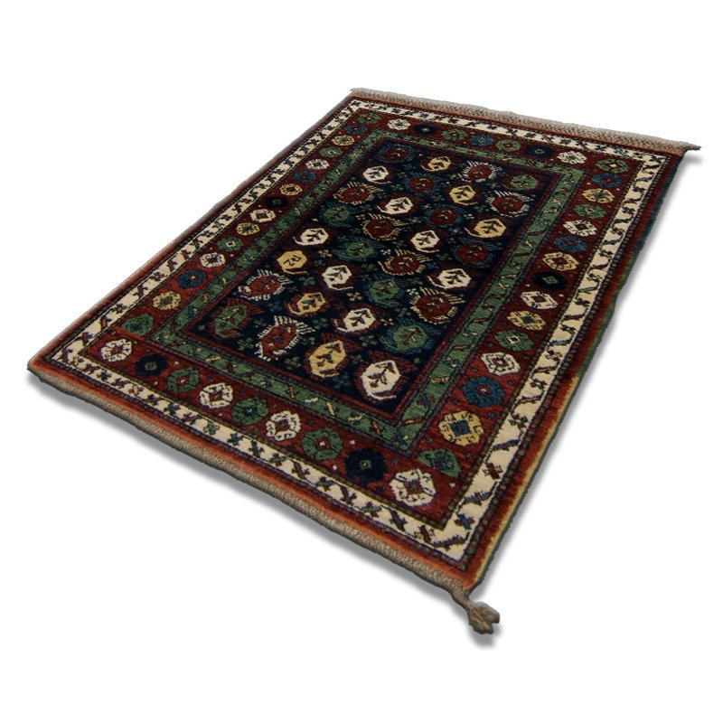 Seychour Wool Oriental Area Rug in Green/Red
