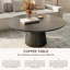 Table basse ronde en bois massif noyer / noir - sans formaldéhyde et polyvalente pour tous les styles de maison-112263755