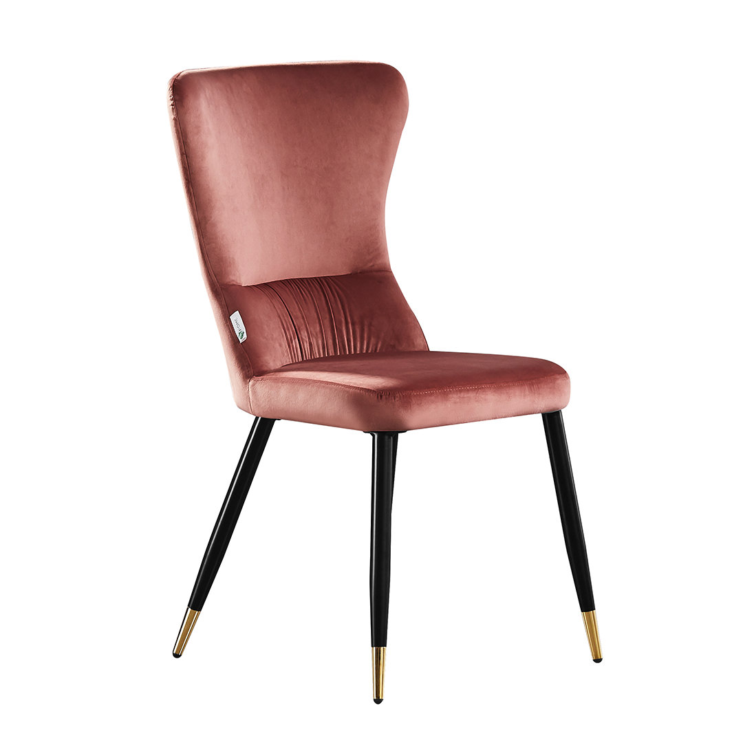 Hartshorne Velvet Dining Chairs - Ergonomic Curved Back with Metal Legs -  Side Chair for Dining Room Kitchen Living Room