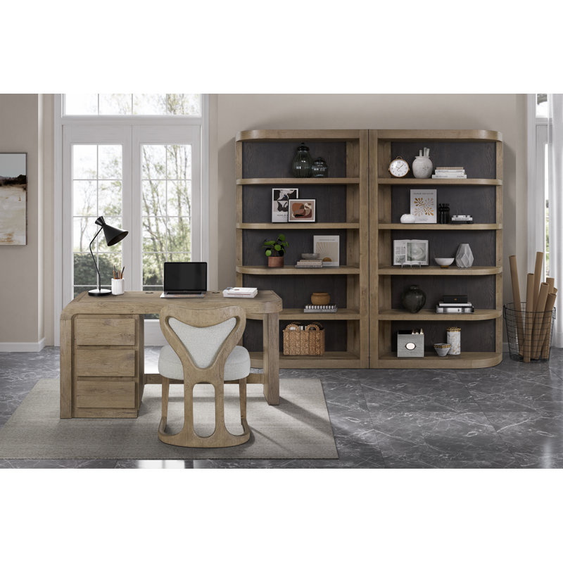 Zina Junior Executive Desk with Storage Drawers – English Knotty Oak