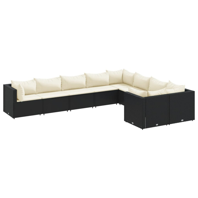  Patio Sofa Set Black, Cream White, Cream White, Black