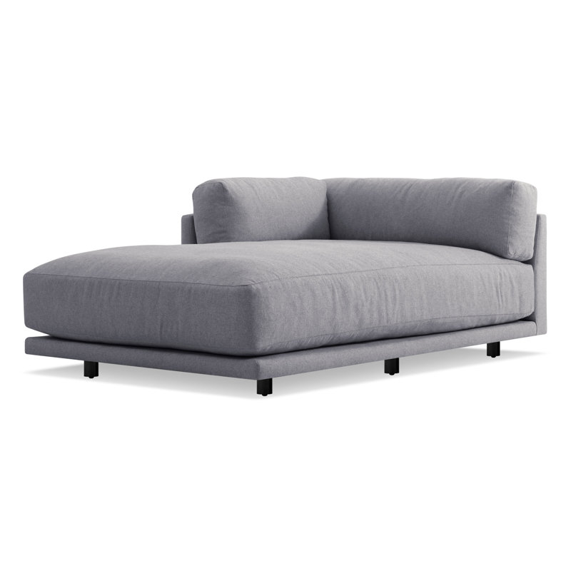 Sunday Chaise Lounge, Left Hand Facing, Camel Velvet Polyester Blend