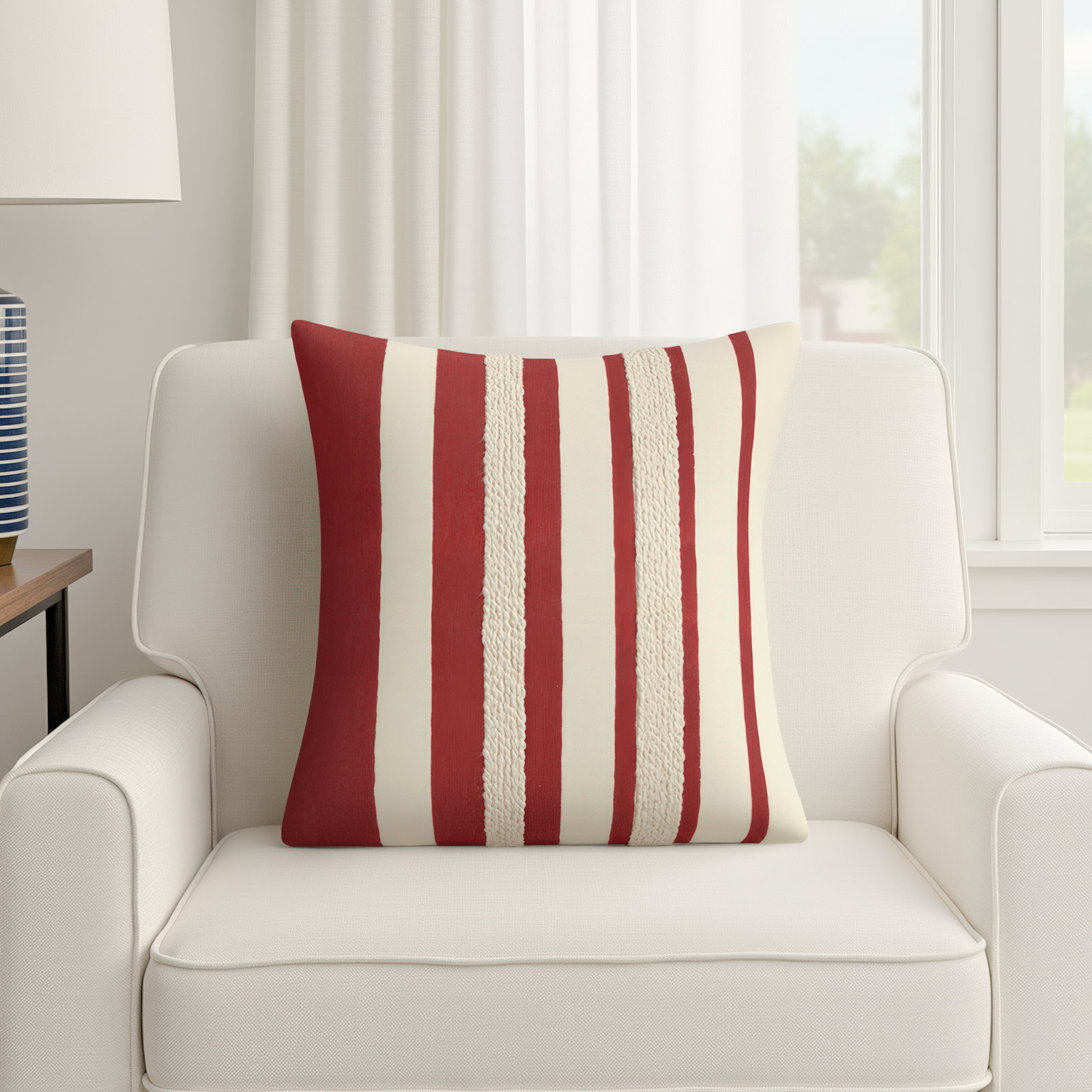 Freddi Embroidered Cotton Throw Pillow
