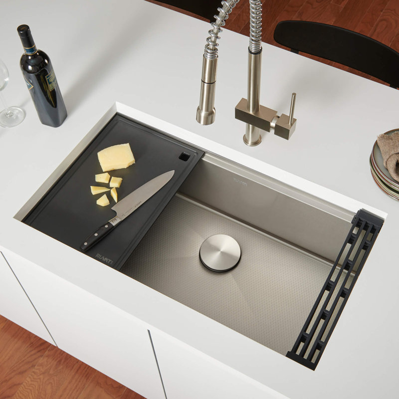 Évier de cuisine en acier inoxydable Ruvati Hex, L 19 po x l 33 po