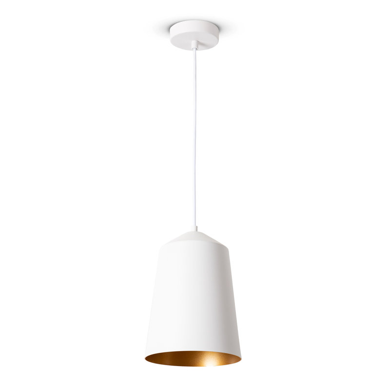 Cone pendant light 1-light Port, White/Gold, 178.5cm H x 19.5cm W x 19.5cm D