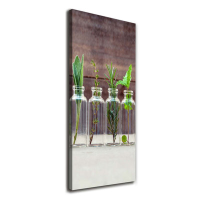 Herbs In Jars - Wrapped Canvas Print