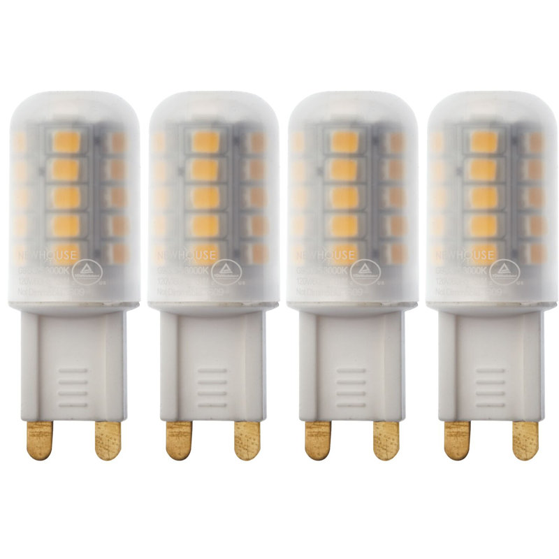 3 watts (25 watts équivalents), ampoule à DEL T4, à intensité variable, blanc chaud (3000 K) / culot à deux broches