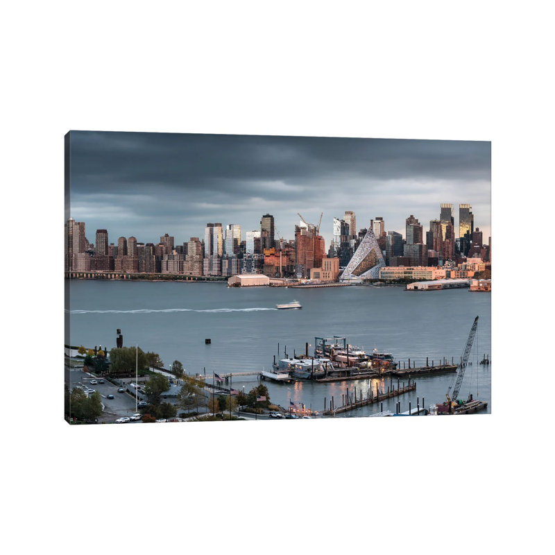 Manhattan Skyline Seen From New Jersey by Jan Becke - Wrapped Canvas Print, 20.32 cm H x 30.48 cm W