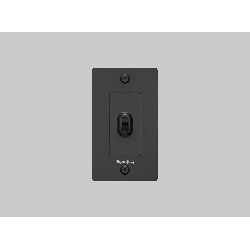 1G Toggle / Linear / With Logo, 1 Gang, Black